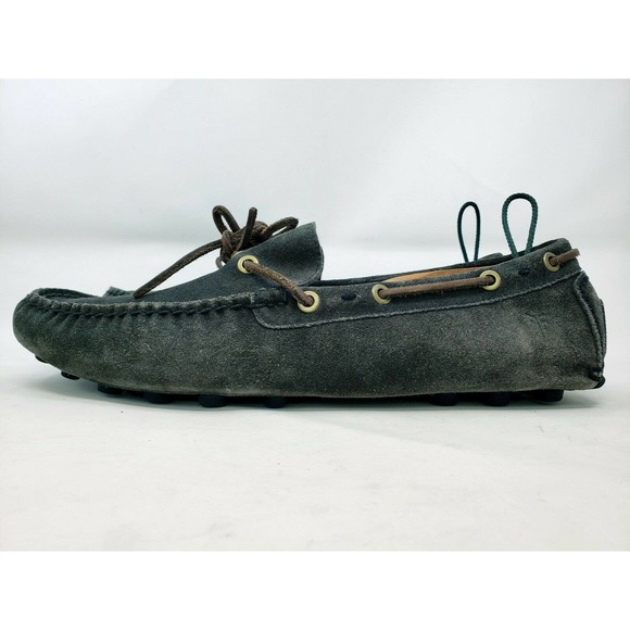 Frye Men\'s 11.5 Gray Suede Leather Moccasins Slip-On Shoe Drivers Casual Loafers main image 6